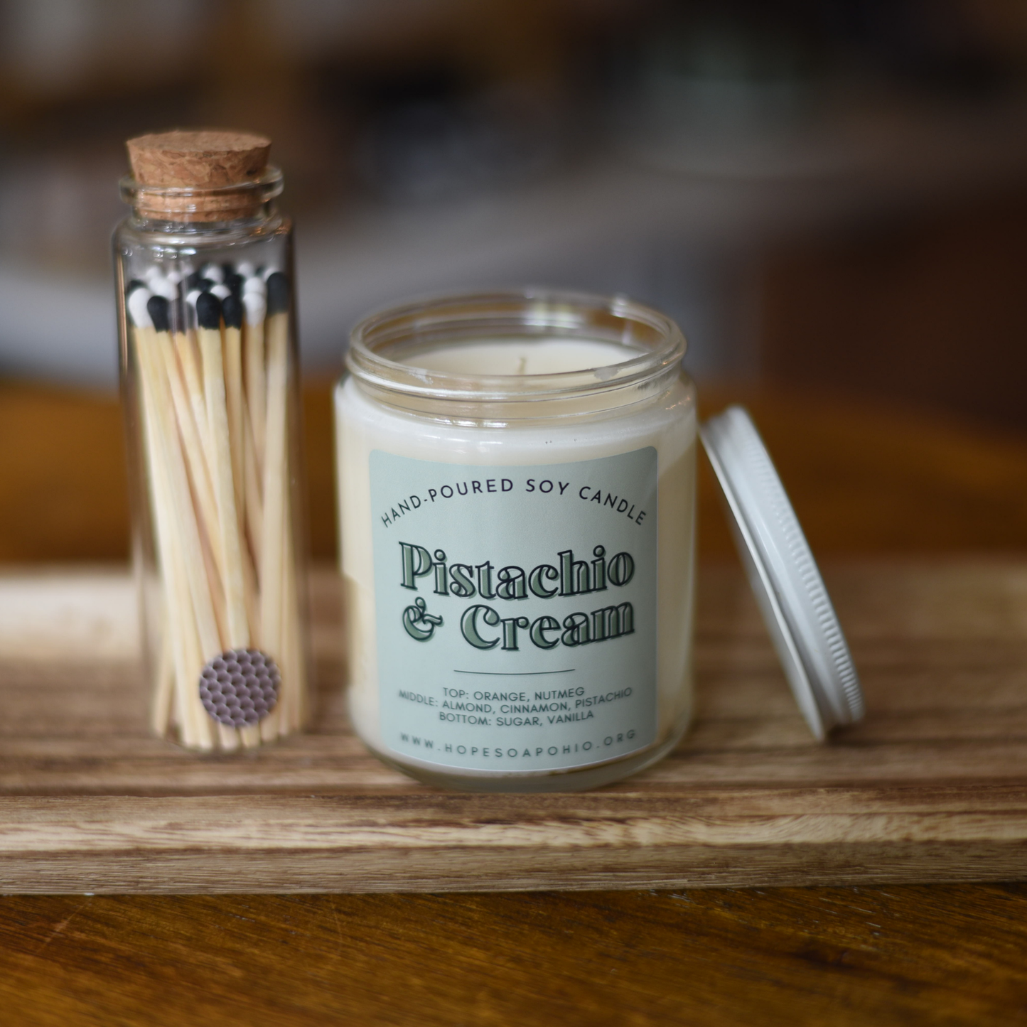 Pistachio & Cream 8 oz Candle - HOPESOAPOHIO