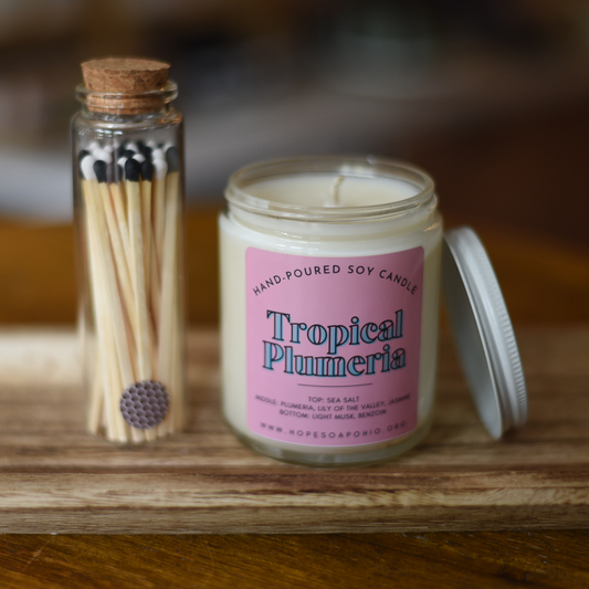 Tropical Plumeria 8 oz Candle - HOPESOAPOHIO