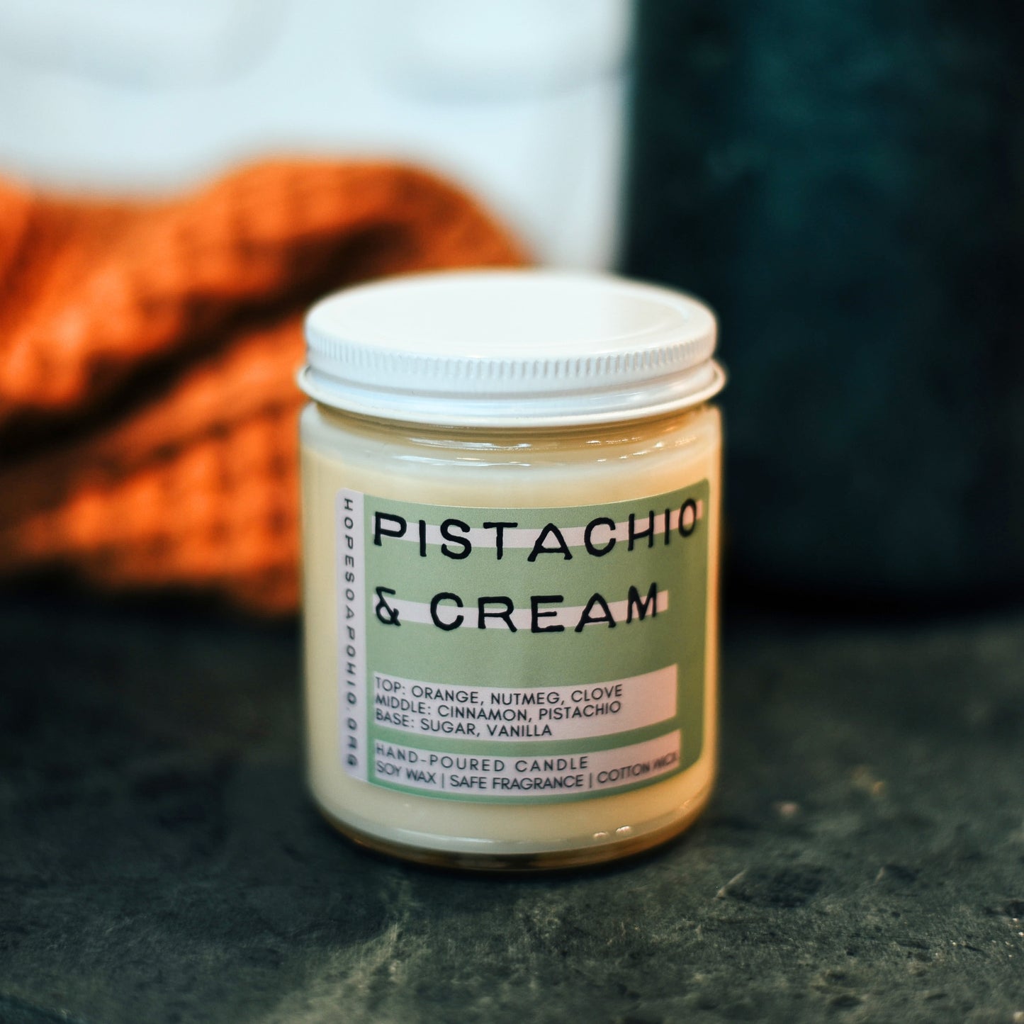 Pistachio & Cream 8 oz Candle - HOPESOAPOHIO