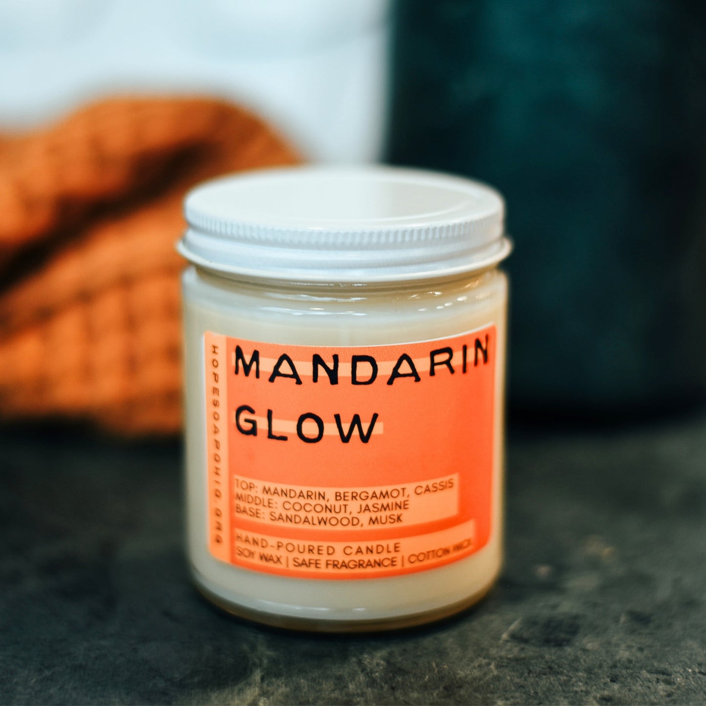 Mandarin Glow 8 oz Candle - HOPESOAPOHIO