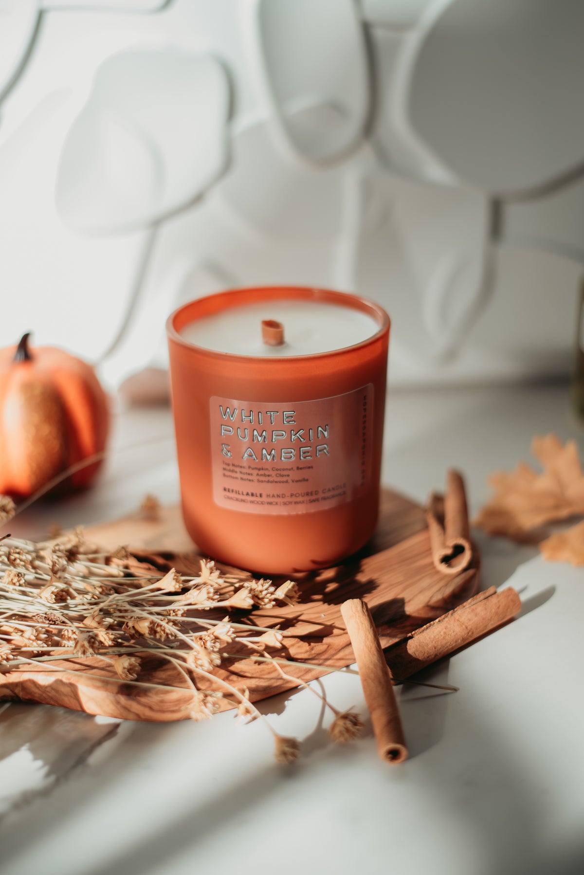 White Pumpkin & Amber Refillable Luxe Candle