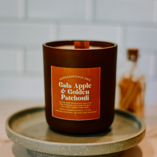 Gala Apple & Golden Patchouli Lux Matte Candle - HOPESOAPOHIO