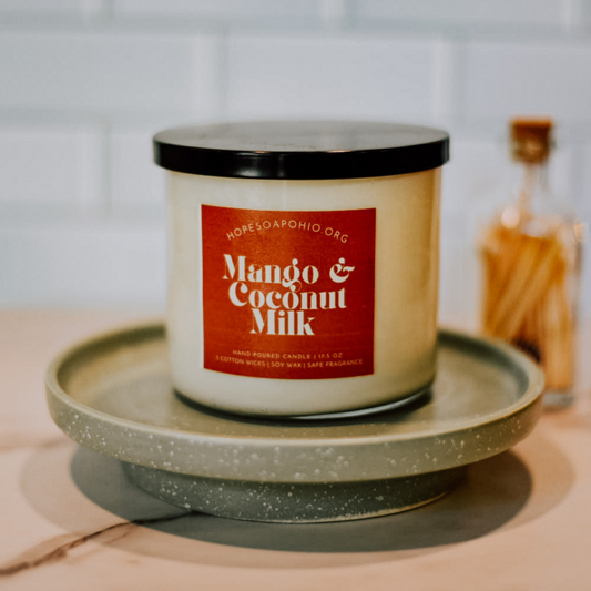 Mango & coconut Milk 3-Wick Candle - HOPESOAPOHIO