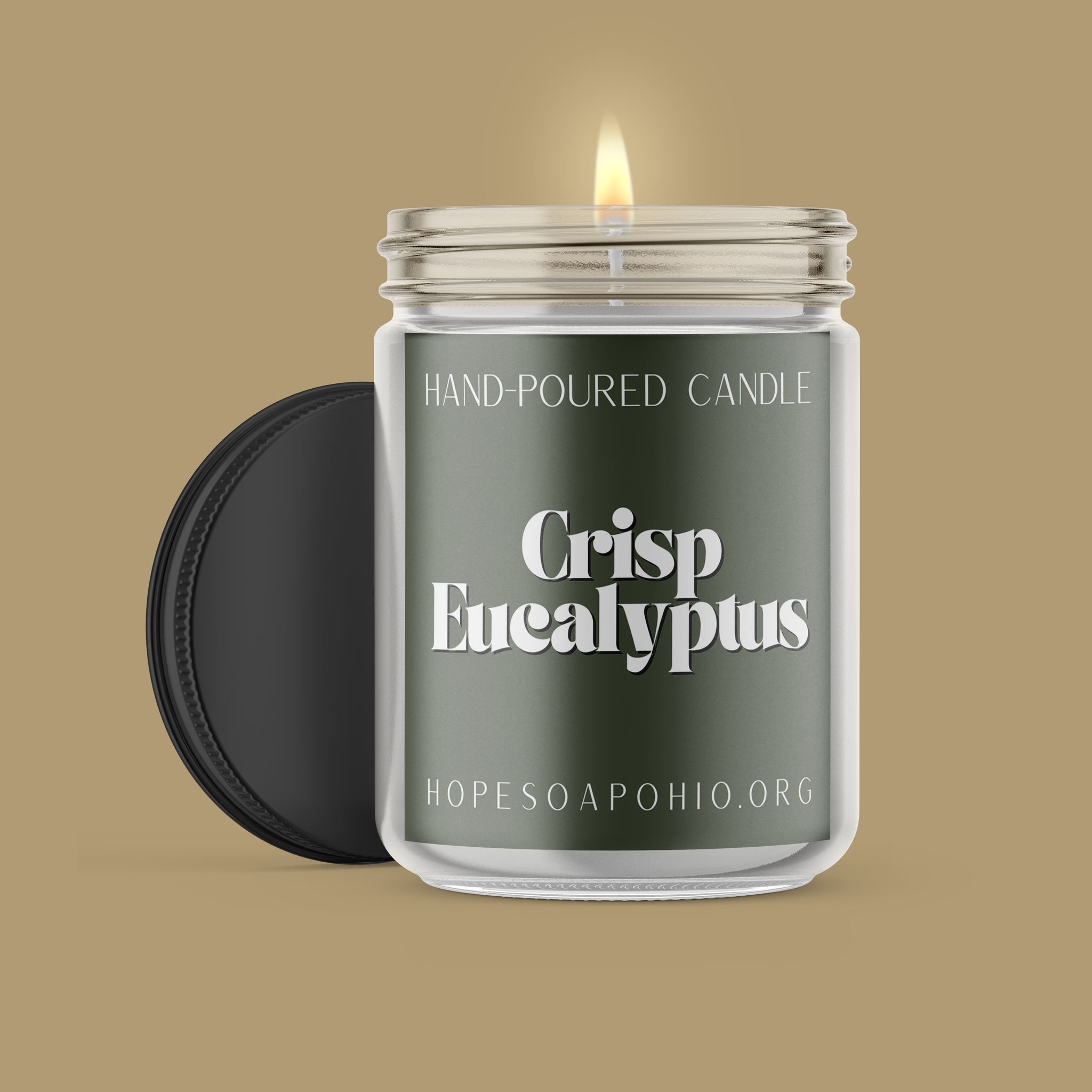 Crisp Eucalyptus Candle - HOPESOAPOHIO