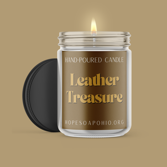 Leather Treasure Candle - HOPESOAPOHIO